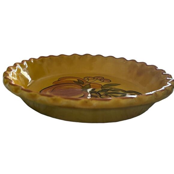 Los Angeles Potteries 9" Pie Plate Fruit Pattern 1970’s Era 1971 ovenware 630 - Picture 4 of 7